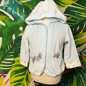 GUC Disney Baby 3-6M 101 Dalmatians Infant Baby Unisex Blue White Snap Jacket